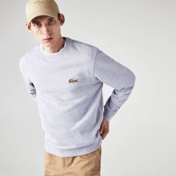 Lacoste Lacoste x National Geographic Organic Cotton Sweatshirt - Mikiny Pánské Šedé / Bílé | CZ-GuO